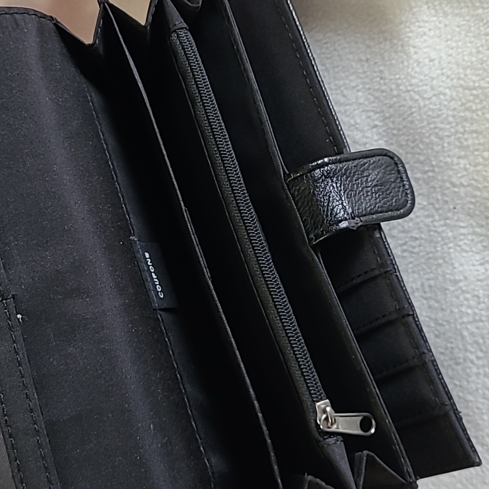 Vintage Womens Wallet Faux Leather Checkbook Style Black - Picture 6 of 7